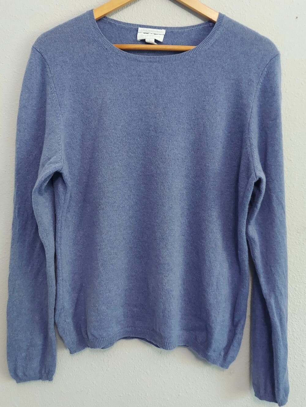 Charter Club 2 Ply Cashmere Sweater Periwinkle Women Large Preppy Coquette